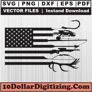 Hunting-and-Fishing-American-Flag-Svg,-USA-Flag-Png-Vector,-Hunting-and-Fishing-Flag-Svg-Cut-File-For-Cricut-Silhouette-Printable-Files