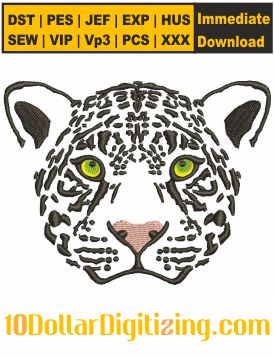 Jaguar-Head-Embroidery-Design
