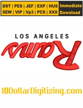 Los-Angeles-Rams-3D-Puff-Cap-Embroidery-Design,-Football-Team-Embroidery-File,-LA-Rams-Embroidery-Files-Instant-Download