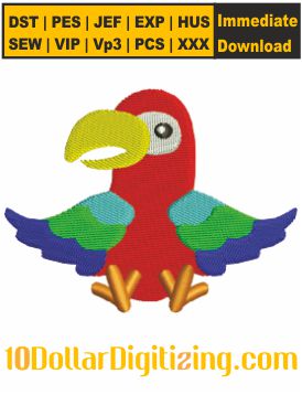 Parrot-Embroidery-Design