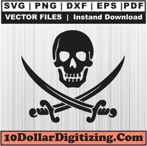 Pirate-Skull-and-Swords-Svg,-Pirate-Jolly-Roger-Png-Vector,-Skull-and-Swords-Svg-Cut-File-For-Cricut-Silhouette-Printable-Files