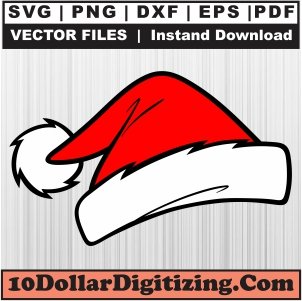 Santa-Hat-Png,-Christmas-Png-Vector,-Christmas-Day-Svg-Cut-File-For-Cricut-Silhouette-Printable-Files