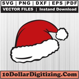 Santa-Hat-Svg,-Christmas-Png-Vector,-Santa-Claus-Svg-Cut-File-For-Cricut-Silhouette-Printable-Files