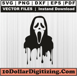 Scream-Ghost-Face-Drip-Svg,-Ghost-Png-Vector,-Halloween-Svg-Cut-File-For-Cricut-Silhouette-Printable-Files