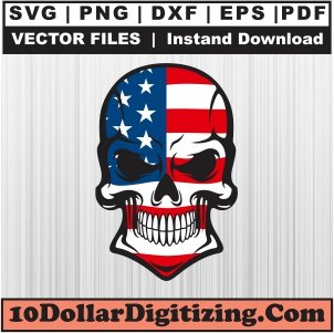 Skull-with-American-Flag-Png,-Skull-Flag-Vector,-USA-Skull-Svg-Cut-File-For-Cricut-Silhouette-Printable-Files