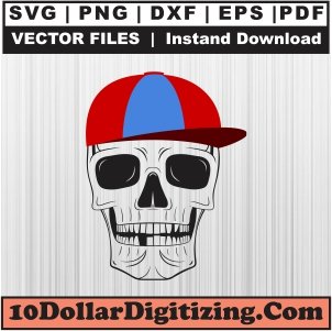Skull-with-Cap-Png,-Skull-Head-Vector,-Skull-Svg-Cut-File-For-Cricut-Silhouette-Printable-Files