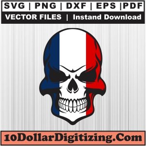 Skull-France-Flag-Png,-Skull-Flag-Vector,-France-Flag-Skull-Head-Svg-Cut-File-For-Cricut-Silhouette-Printable-Files