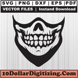 Skull-Teeth-Png-Transparent,-Skull-Mask-Vector,-Skull-Face-Svg-Cut-File-For-Cricut-Silhouette-Printable-Files