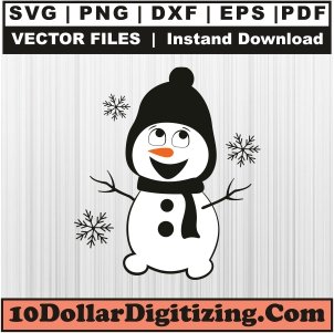 Snowman-with-Snowflakes-Svg,-Snowman-Png,-Christmas-Svg-Cut-File-For-Cricut-Silhouette-Printable-Files