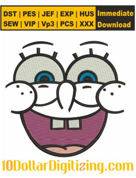Spongebob-Face-Embroidery-Design