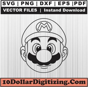 Super-Mario-Head-Svg,-Mario-Face-Png-Vector,-Cartoon-Svg-Cut-File-For-Cricut-Silhouette-Printable-Files