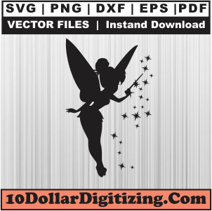 Tinkerbell-Printable-Wall-Art,-Tinker-Bell-Png-Vector,-Tinker-Bell-J-M-Barries-Svg-Cut-File-For-Cricut-Silhouette-Printable-Files